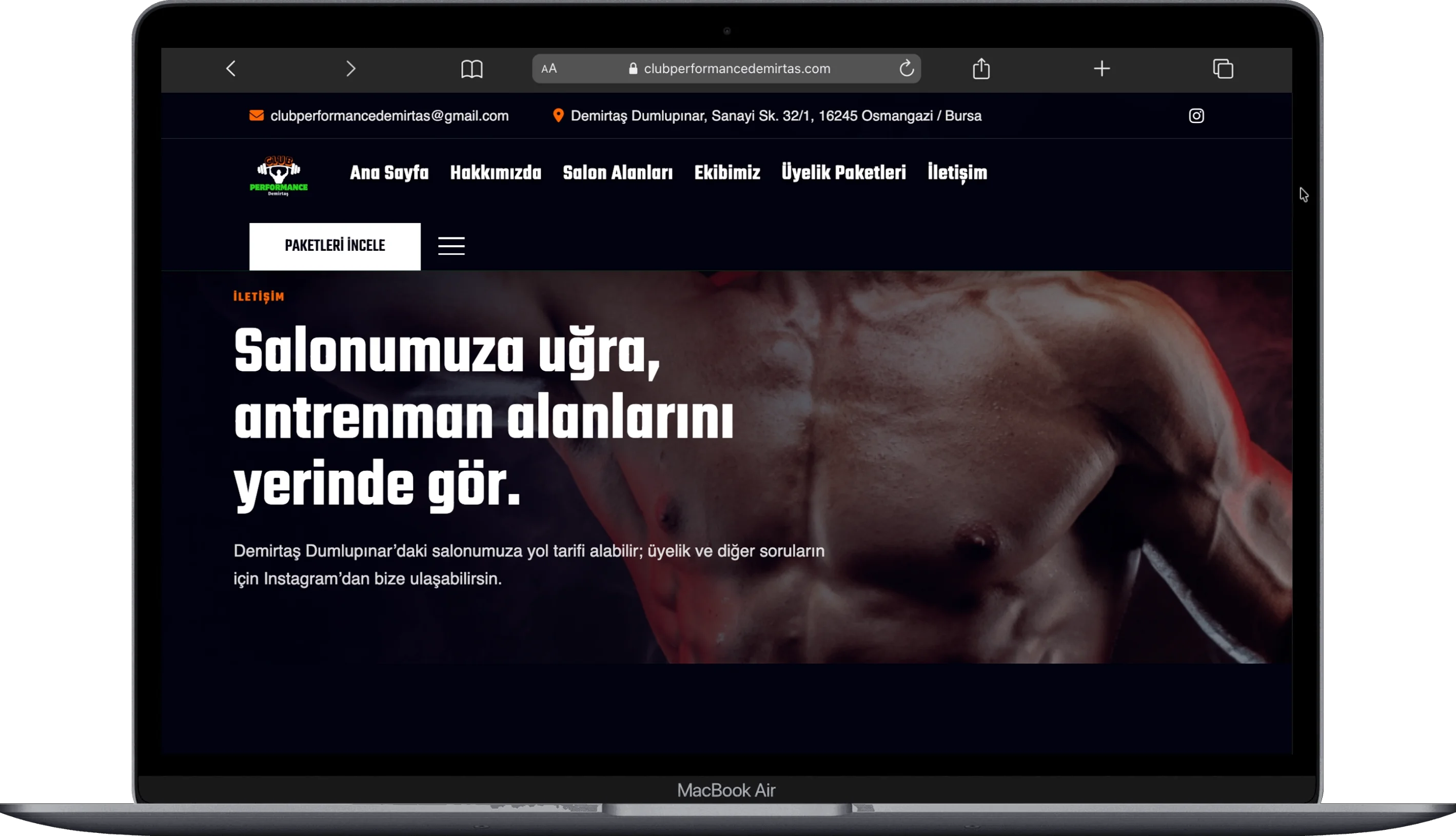 Club Performance Demirtaş web sitesi